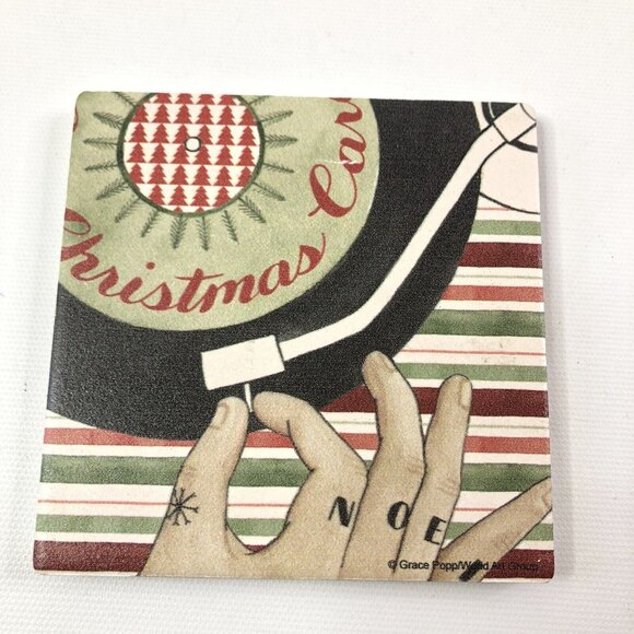 Set Of 4 Thirstystone Holiday Coasters Featuring Christmas Santa & Reindeer - Picture 4 of 12